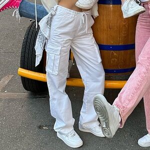 Superdown White Cargo Pants